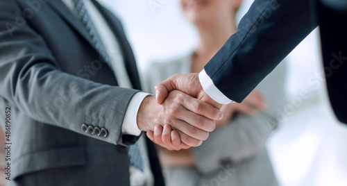 closeup of handshake of business partners