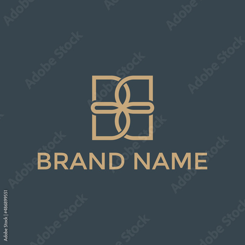 flower and initial letter BB logo design