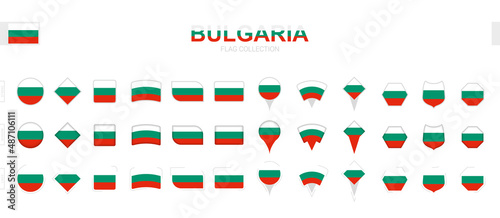 Large collection of Bulgaria flags of various shapes and effects.