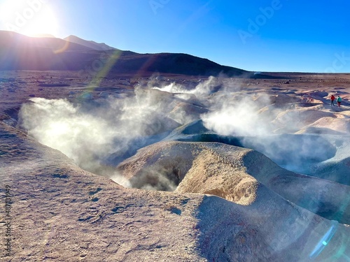 Geyser Sol de la Manana in the Eduardo Avaroa National Park, Bolivia