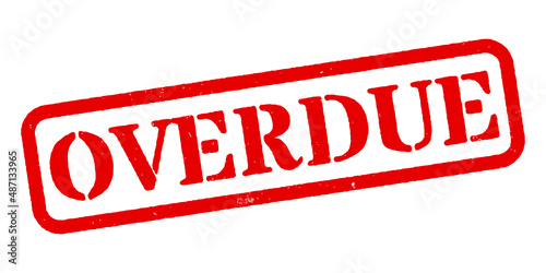 ‘Overdue’ Red Rubber Stamp