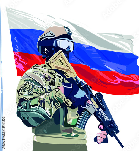 russian flag soldier ukraina