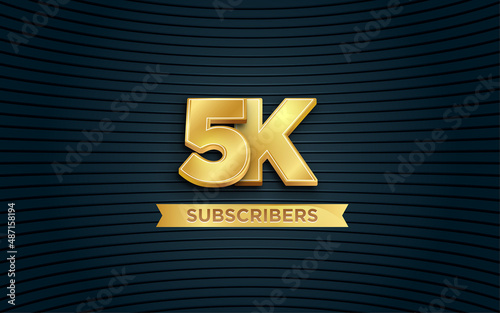 5k subscribers Banner templete with 3d editable text effect.