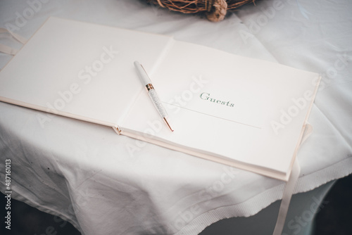 Guest book at a wedding reception