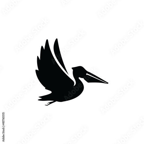 Vector pelican icon logo design concept.