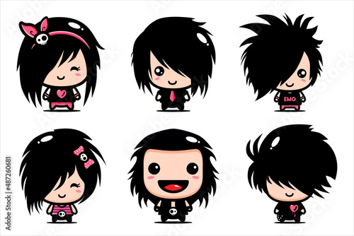 Cute emo vector character design