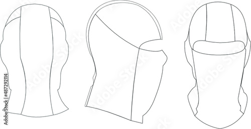 Vector design of a balaclava mockup on a white background