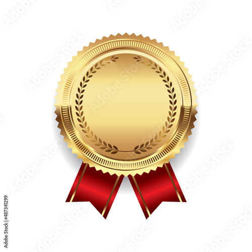 Blank gold medal template illustration