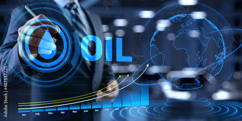 Crude oil futures trading wti brent stock market exchange on screen.