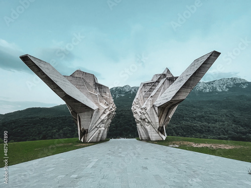 Yugoslavian Monument in Tjentište / Sutjeska National Park Bosnia and Herzegovina - Brutalism Socialist Modernism - Spomenik Database 