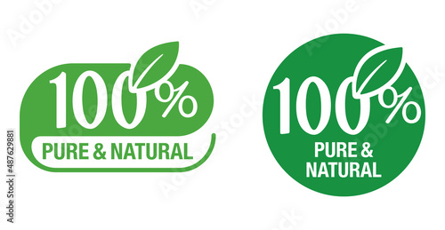  Pure and Natural sticker for 100 percent