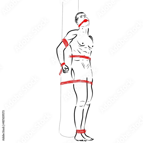 Illustration bondage, BDSM position 