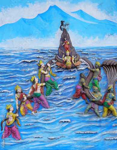 Statue of samundra manthan Indian mythology