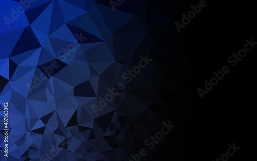 Dark BLUE vector abstract mosaic background. A vague abstract illustration with gradient. Completely new template for your business design.