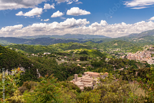 Landscape of little medieval town Subiaco, province of Rome