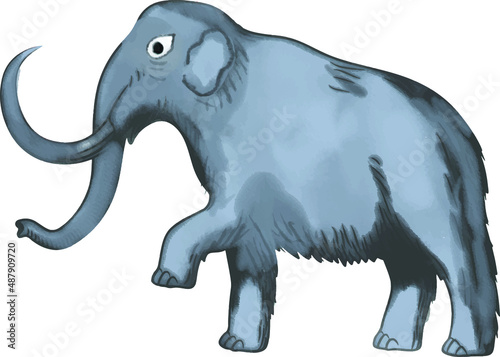 watercolor animals - african elephant vector