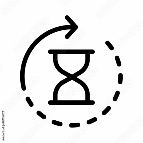 anti aging hourglass waiting slow time single isolated icon with outline style