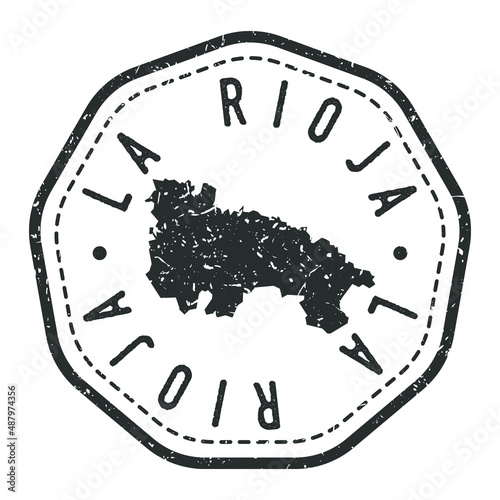 La Rioja, Spain Map Stamp Retro Postmark. Silhouette Postal Passport. Seal Round Vector Icon. Badge Vintage Postage Design.