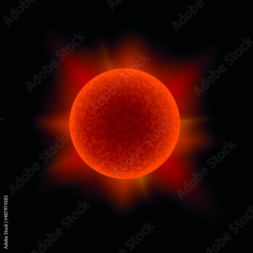 Brown dwarf star, vector illustration of space