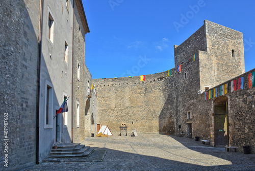 The inner courtyard of the castle of Melfi, an old town in the Basilicata region.