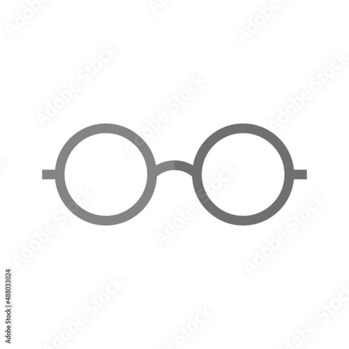 Glasses grey flat vector icon