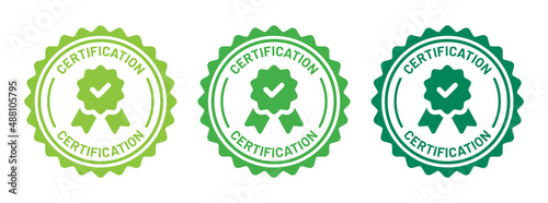 Certification badge icon set. Approved or certified icon vector illustration.