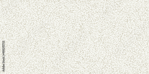 Fluffy white abstract dotted terry towel or carpet seamless pattern top view. Noise vector texture. Domestic cotton rug or mat closeup. Woollen soft canvas structure. Smooth hotel spa towel.