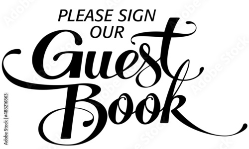 Guest Book - custom calligraphy text