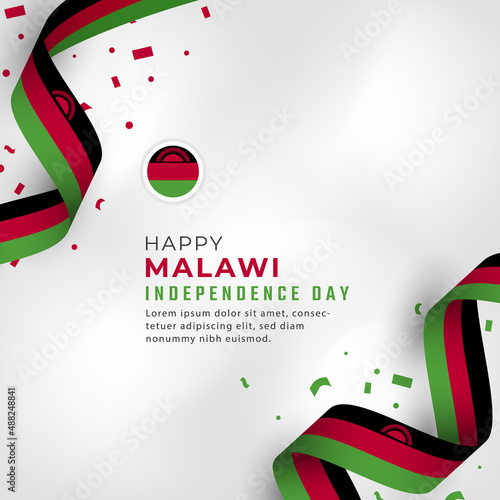 Happy Malawi Independence Day July 6th Celebration Vector Design Illustration. Template for Poster, Banner, Advertising, Greeting Card or Print Design Element