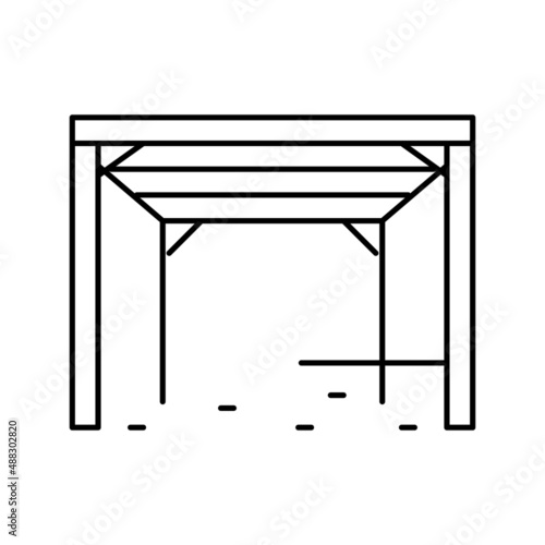 pergola backyard construction line icon vector illustration
