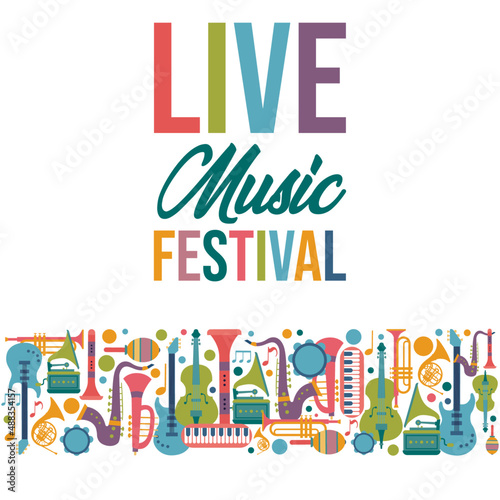 Live music festival - Musical instruments - Illustrations