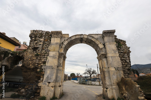 Milas - Muğla -Turkey The Ax Door is located within the borders of Hacıapdi District today. The Ax Gate takes its name from the double-faced ax relief on the keystone, called “Labrys” in ancient times