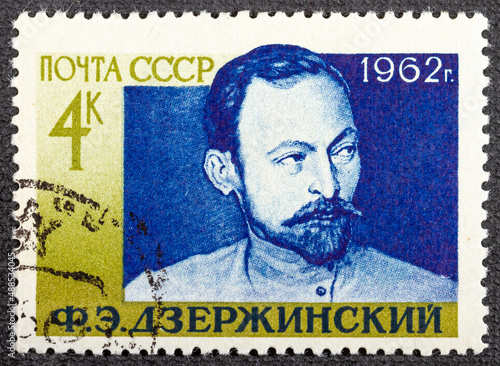 USSR - CIRCA 1962: A stamp printed in USSR shows Felix Edmundovich Dzerzhinsky 1877-1926 , organizer of Soviet secret police, 85th birth anniversary, circa 1962