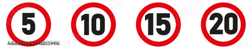 set of speed limit signs. vector illustration. eps10