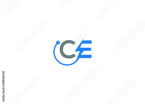 CE power energy Logo Design with Creative Modern vector icon template