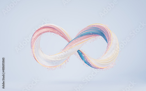Abstract curve line, Mobius belt, 3d rendering.