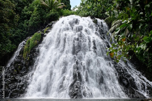 The popular tourist and local hotspot of Kepirohi Waterfall in Pohnpei, Federated States of Micronesia FSM