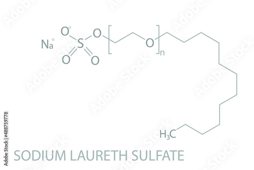 Sodium laureth sulfate molecular skeletal chemical formula. 