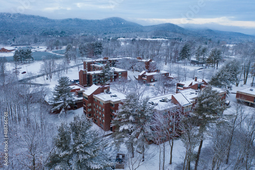 Beautiful view of the Hampshire College, Amherst in winter