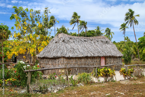 Traditional Kanak house on Ouvea Island, Loyalty Islands, New Caledonia