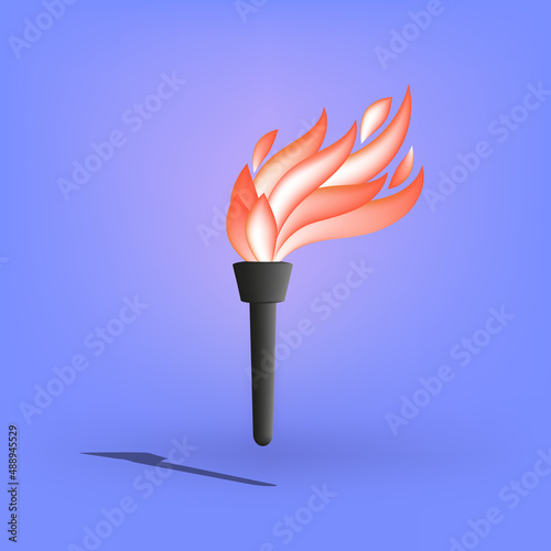 Torch flame, the flambeau fire burning bright