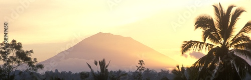 Indonesia, Bali, Sunrise with Mount Agung,