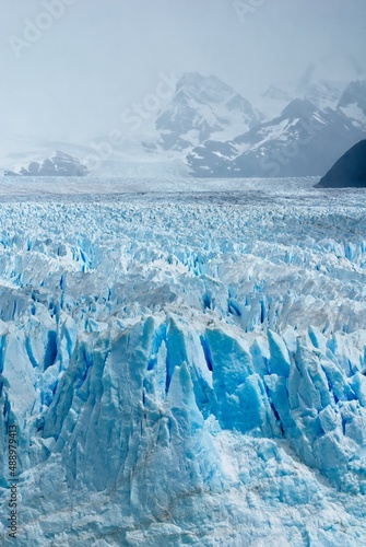 Blue ice peaks of the Perito Moreno glacier