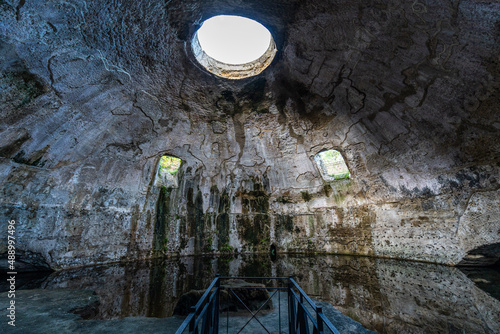 The big dome of the so called “Temple of Mercury” at Baia archaeology park, which was a thermal bath during Roman period, Naples, Italy