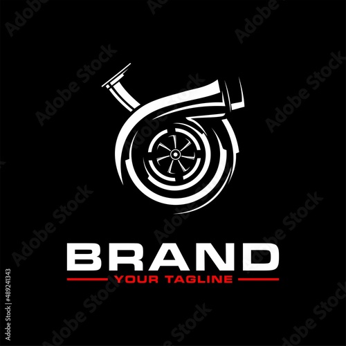 turbo car logo with black background