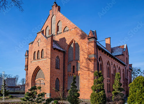 Built in 1904 in the neo-Gothic style, the Church of Christians the Baptists in the city of Sczytno in Masuria, Poland. Since 1994, the temple is on the register of monuments.