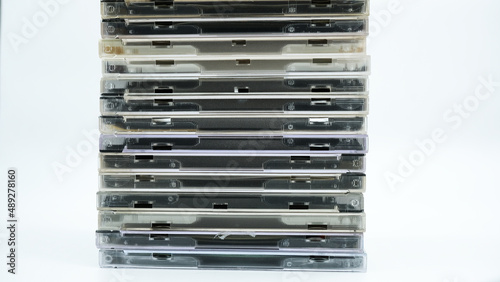  stacked cd covers, isolated cd boxes