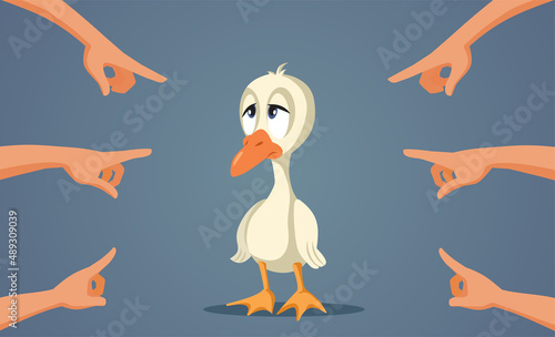 Ugly Duckling Bullying Concept Vector Cartoon Illustration