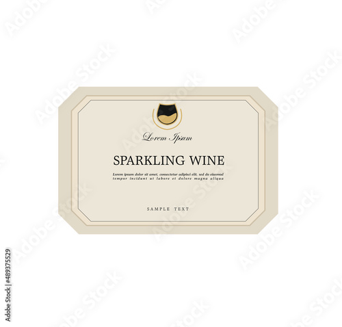 WINE LABEL FOR WHITE AND RED CLASSIC WINE BOTTLES, ITALIAN WINE