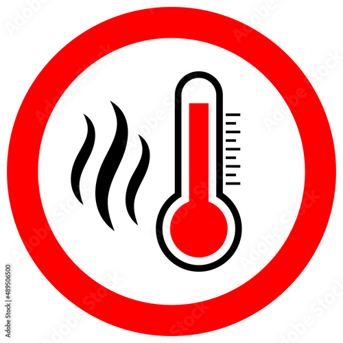 Hot temperature warning sign